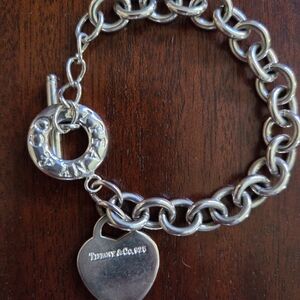 925 Silver Heart Charm Bracelet, 6-7"